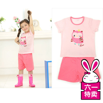 韩国PpipPiLong进口童装夏装莫代尔短袖T恤两件套女套装新款新款