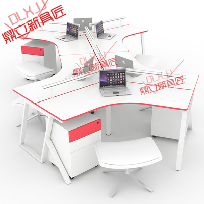 时尚创新设计办公桌 创意职员办公桌3/6/8人简约屏风电脑桌员工桌