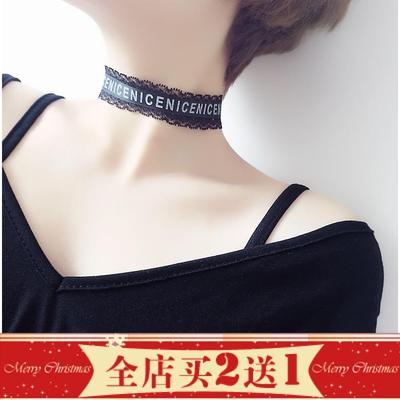 2017新款韩国原宿气质choker蕾丝织带项圈双层短款颈链锁骨项链女
