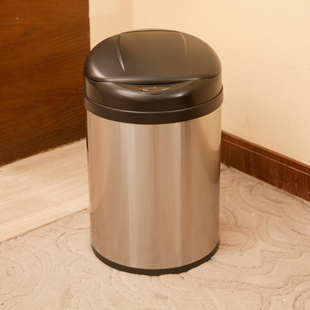 纳仕达 厨房客厅办公室圆形自动感应不锈钢创意智能垃圾桶