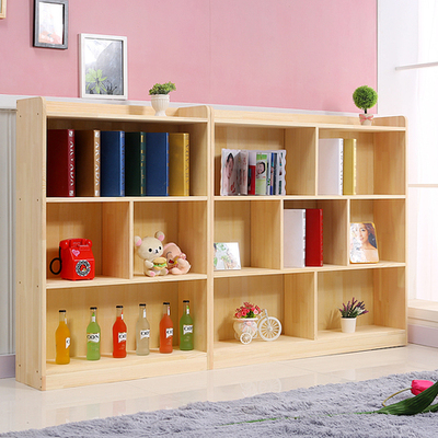 儿童实木书柜松木书架自由组合杉木书橱储物柜置物架格子架