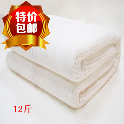 12斤超厚纯棉花被芯有网棉被胎天然长绒棉双人保暖被褥特价