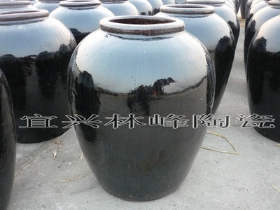 宜兴宜兴土陶陶瓷大酒缸 500斤250公斤水容量黑釉圆口白酒酒坛