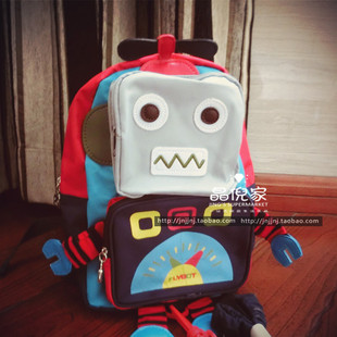 韩版机器人立体宝宝防走失包 卡通公仔儿童书包 幼儿双肩背包