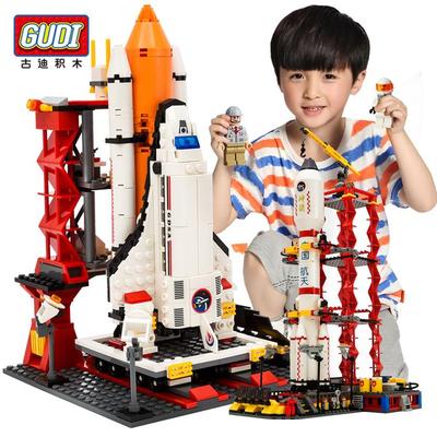 古迪儿童积木拼插拼装军事系列飞机火箭男孩益智10岁玩具6-8-10岁