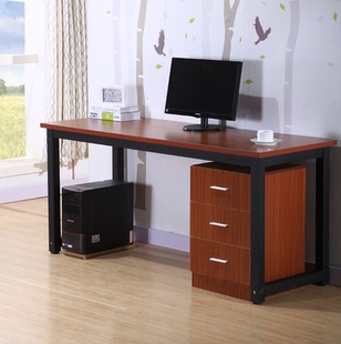 宜家钢木电脑桌造型时尚台式简约现代双人学生家用