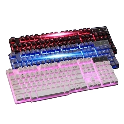 冰狼K6 悬浮式三色缝隙发光单键盘 机械手感键盘 底部钢板结构