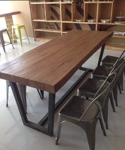 美式乡村loft家具 实木铁艺餐桌 复古餐桌 咖啡桌 办公桌 书桌