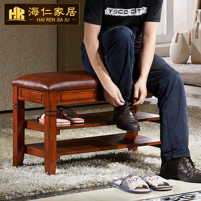 现代简约换鞋凳实木储物穿鞋凳收纳床尾凳沙发凳鞋架小凳子包邮
