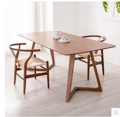 美式全实木个性时尚餐厅咖啡厅复古做旧餐桌椅高端餐台桌椅组合