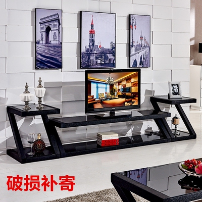 现代简约客厅电视柜小户型组合烤漆钢化玻璃长方形Z型创意茶几柜