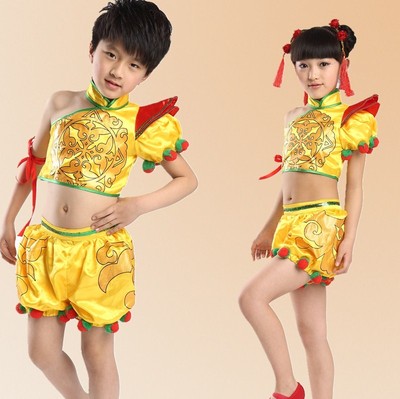 元旦儿童腰鼓舞蹈服装幼儿园民族舞表演服喜庆演出服秧歌男女打鼓