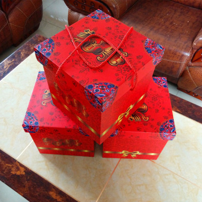 周岁订婚结婚喜糖盒创意正方形家有喜事瓦楞盒回礼盒回礼盒子批发