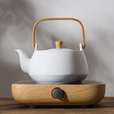 三界简约电陶炉茶炉泡茶家用陶瓷煮水煮茶壶器具 耐热烧水提梁壶