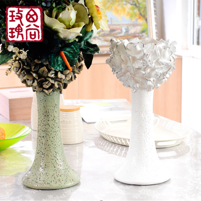 树脂欧式干花插花瓶摆件 家居装饰品水培容器客厅现代茶几花器