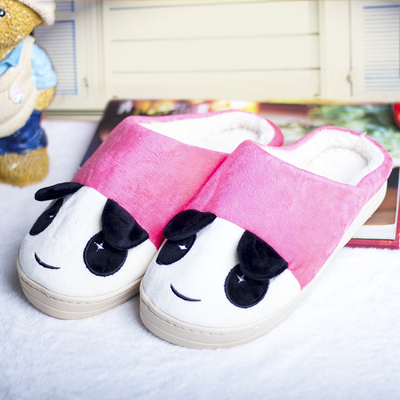 熊猫冬季家居保暖情侣可爱棉拖 室内防滑厚底居家男女棉拖鞋包邮