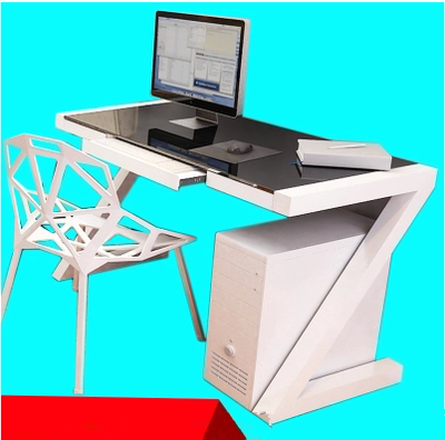 现代简约家用台式电脑桌床边用书桌简易办公笔记本钢化玻璃电脑桌