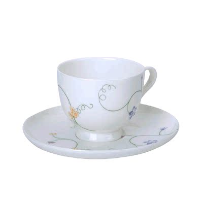 YAMI骨质瓷咖啡杯 出水芙蓉单品标准咖啡杯碟 陶瓷杯子 套装150ml