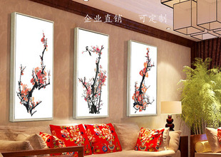 植物花卉梅花中式客厅装饰画玄关卧室挂画沙发背景墙国画有框