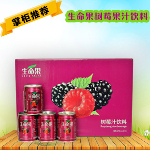 包邮 生命果树莓覆盆子果汁易拉罐果汁饮料250ml*18罐装饮料