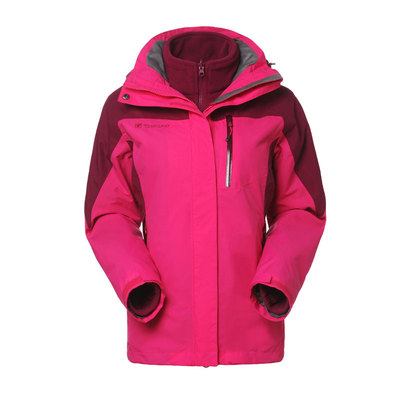 探路者秋冬户外新款保暖两件套三合一女式冲锋衣TAWC92209