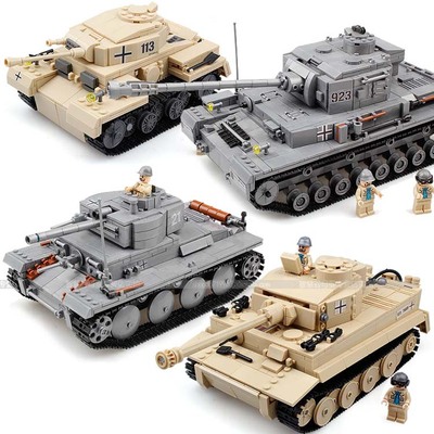 兼容乐高积木军事部队飞机虎式坦克模型拼装积木启蒙益智儿童玩具