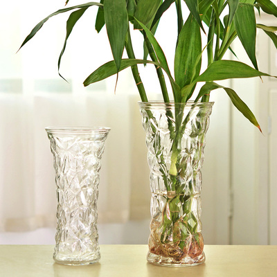 水培玻璃花瓶花盆 简约时尚透明玻璃花瓶 客厅插花百合绿植瓶包邮