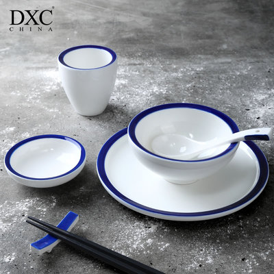 DXC酒店摆台餐具 创意餐厅摆台四件套 饭店陶瓷碗碟餐具套装用品