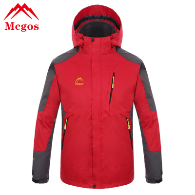 曼戈斯冬季户外冲锋衣男 三合一两件套加厚抓绒防水透气登山服