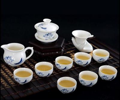 德化青花瓷 功夫茶具套装特价包邮厂家直销整套茶杯茶海顺欣陶瓷