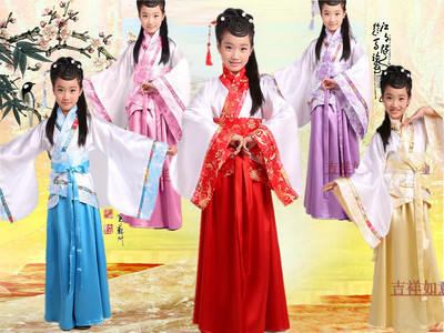 六一儿童古装女童汉唐表演服装仙女装古代古筝唐装少女汉服演出服