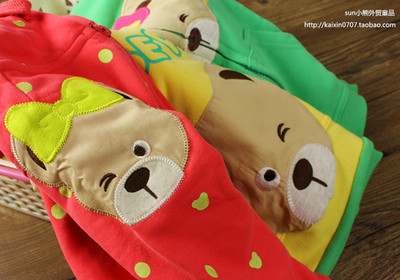 DD熊专柜正品秋款 韩版小熊儿童女童运动套装拉链卫衣两件套