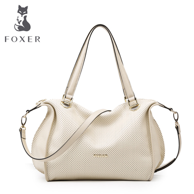FOXER/金狐狸2016新款真皮女包波士顿包包优雅时尚手提包斜跨包