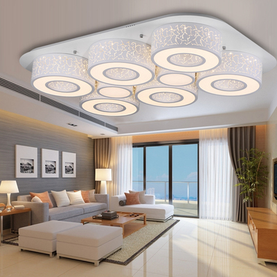 简派led吸顶灯智能三段分控大气客厅卧室灯具现代简约长方形 馨环
