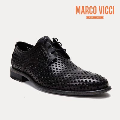 MARCO VICCI商务休闲 时尚镂空牛皮男士皮鞋单鞋V1265