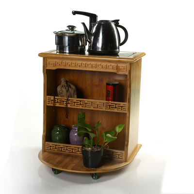 可移动茶车柜竹制实木功夫泡茶水柜茶盘茶桌茶台电磁炉小茶几特价