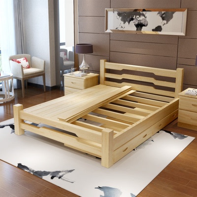特价包邮实木床1.5米儿童床1.2米单人床双人床1.8米成人床可定制