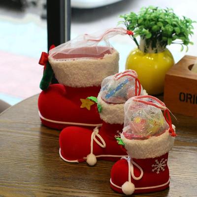 圣诞节装饰用品批发个性创意礼品袋小靴子糖果盒礼物袋圣诞装饰品