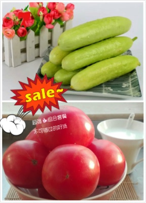 海阳自家农特产白黄瓜西红柿组合特价新品可生吃水果蔬菜包邮
