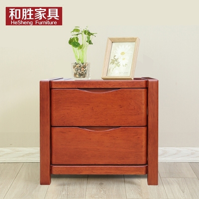 中式全实木床头柜海棠木斗柜现代中式简约卧室家具双抽储物柜