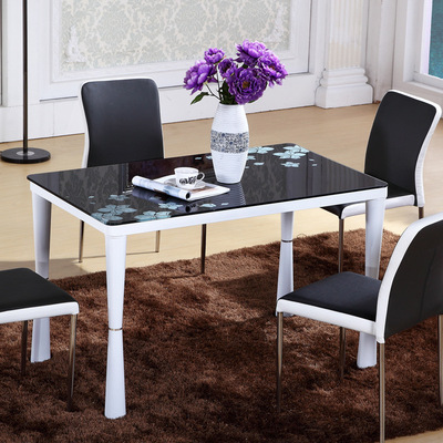 钢化玻璃餐桌椅组合小户型餐桌椅子简约特价包邮欧式一桌四椅6人
