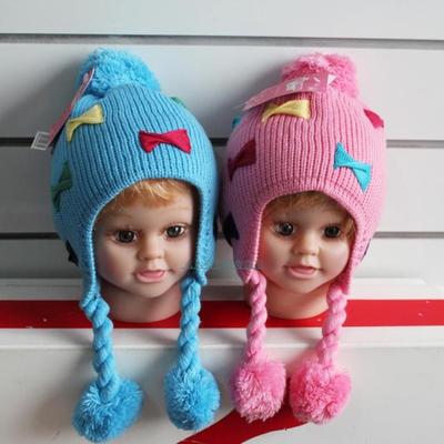 正品星童坊 婴儿宝宝儿童双层毛线超萌可爱护耳帽  ST121682