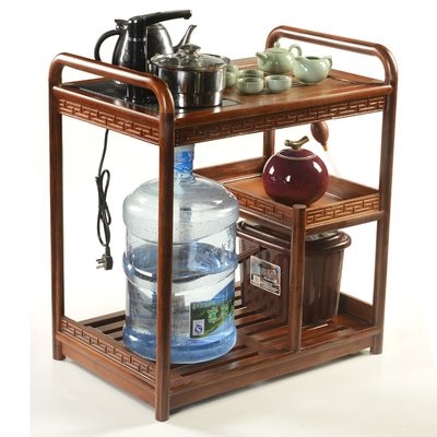可移动实木茶几重竹带滚轮茶车电磁炉整套茶具配件茶台茶托盘水柜