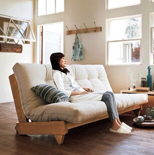 特价折叠实木沙发床1.5米双人布艺可拆洗两用沙发床小户型多功能