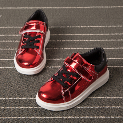 2016春秋季新款中大儿童舒适软底休闲板鞋女童红色公主鞋低跟皮鞋