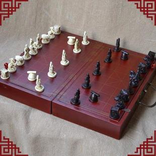 包邮立体人物中国象棋套装q版三国人物象棋子折叠便携中国象棋