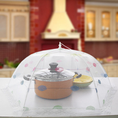 折叠菜罩餐桌罩饭菜罩食物罩盖菜碗罩子防苍蝇蕾丝圆形大号长方形