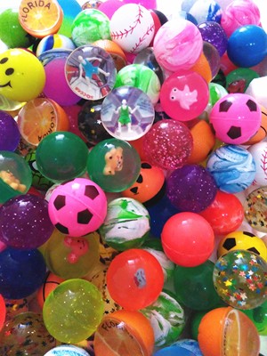 45号混装橡胶弹力球跳跳球两元扭蛋机一包50个儿童玩具弹力球
