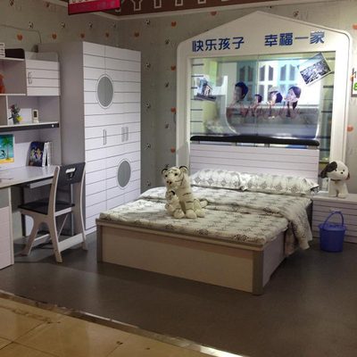 安徽合肥板式儿童床1米/1.2米小床卧室家具粉色床白色床男女宝床