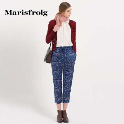Marisfrolg玛丝菲尔 不规则波点印花九分裤 专柜正品秋季女装新聚